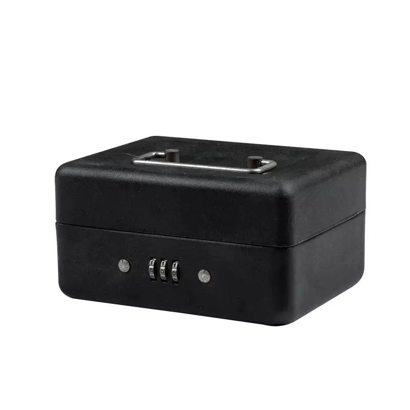 Medium Cash Box with Combination Lock Safe Metal Money Box with Money Tray for Security Lock Box