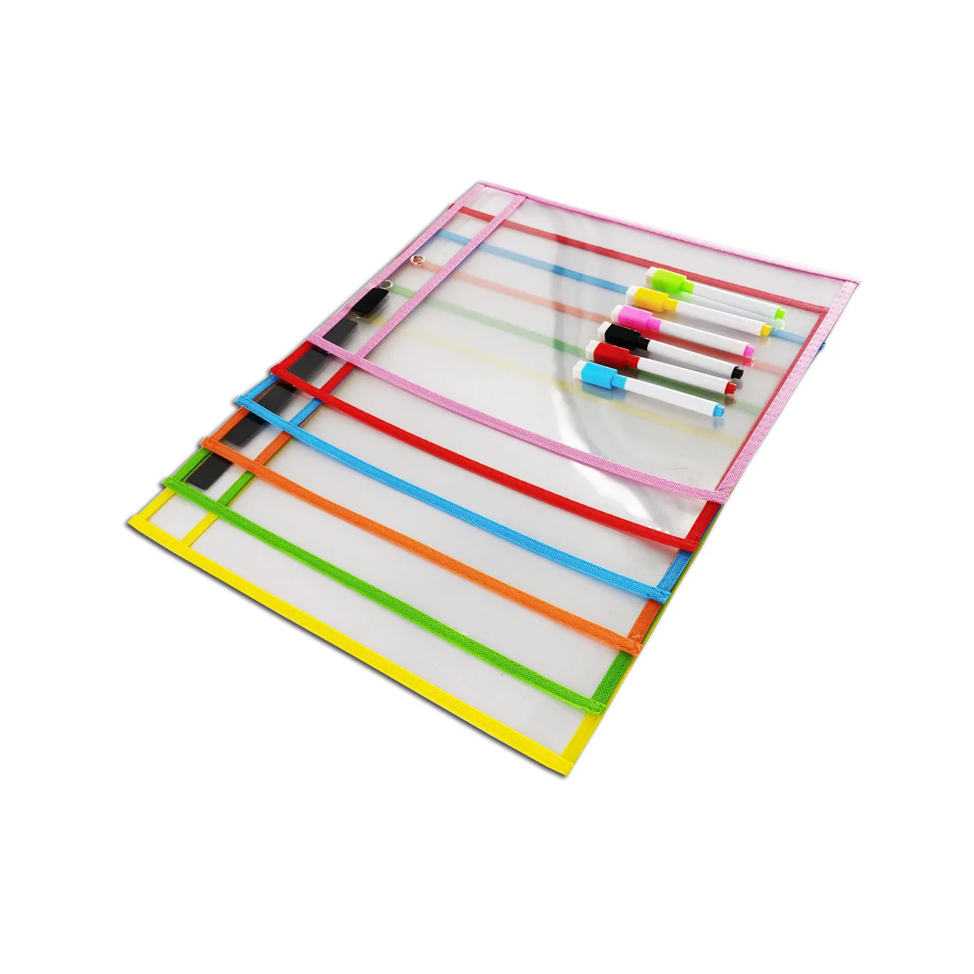 
Home Used Transparent Thick PET Clear Reusable Dry Erase Pockets 
