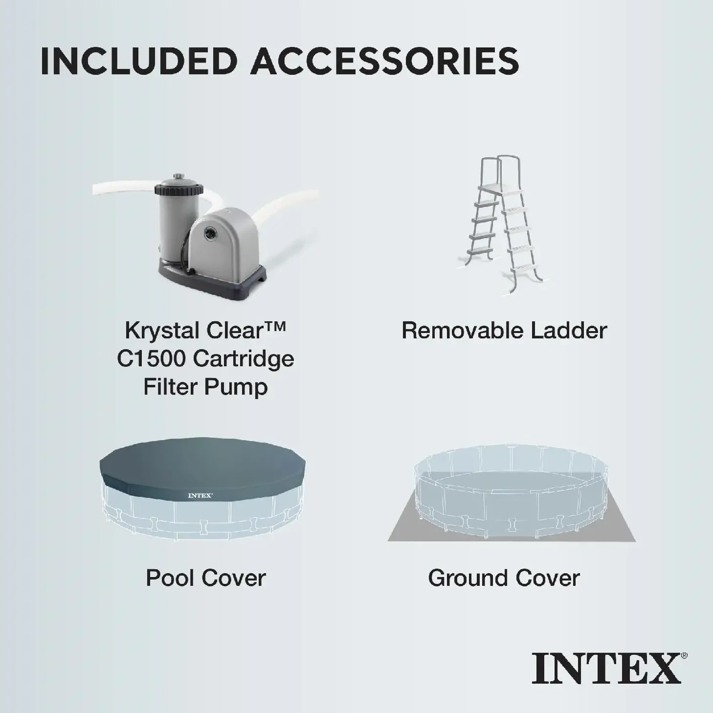 INTEX 26755EH 20ft x 52in Prism Frame Premium above Ground Swimming Pool Set