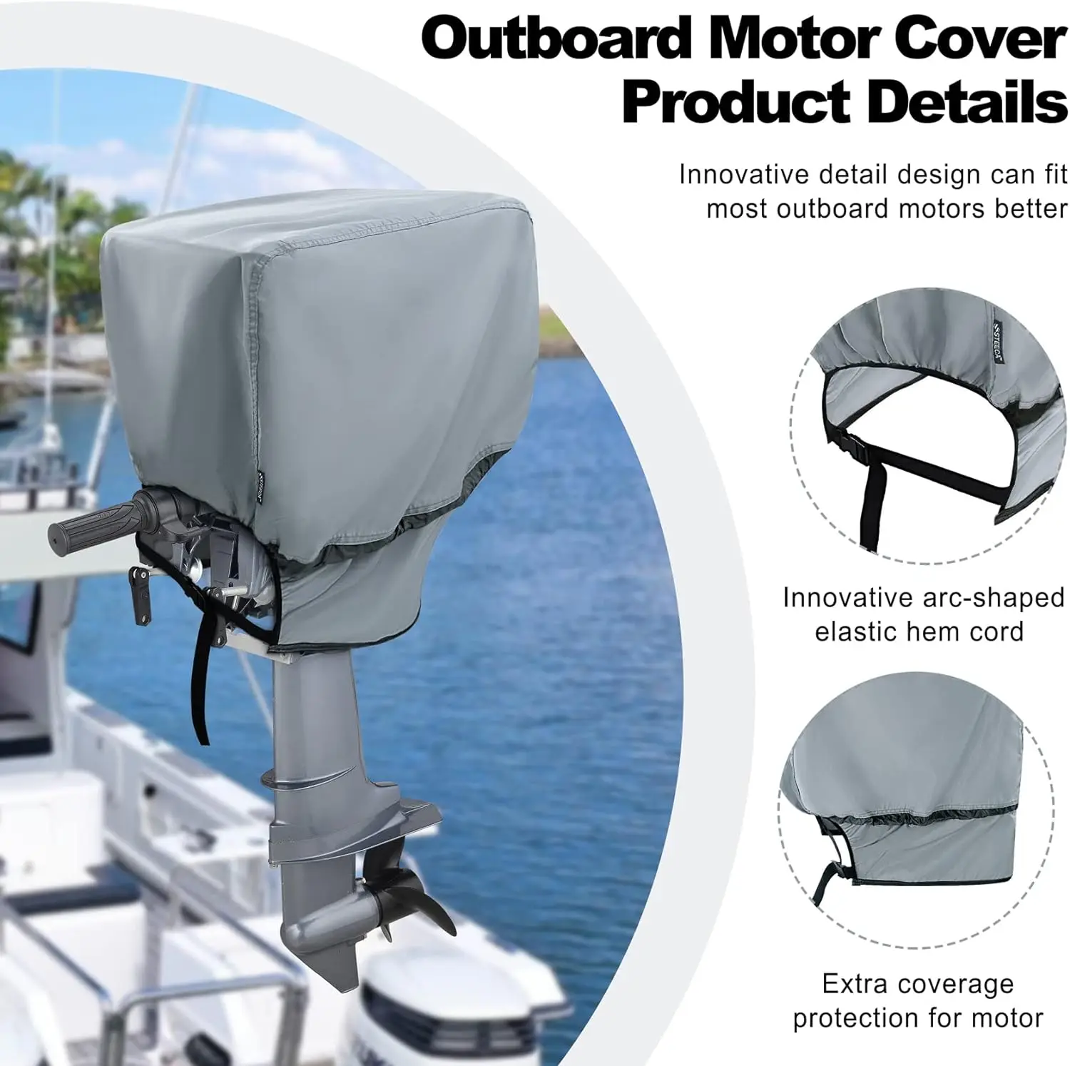 outboard motor cover mercury 6 hp with Heavy Duty Oxford Fabric marine outboard cover boat motor engine cover