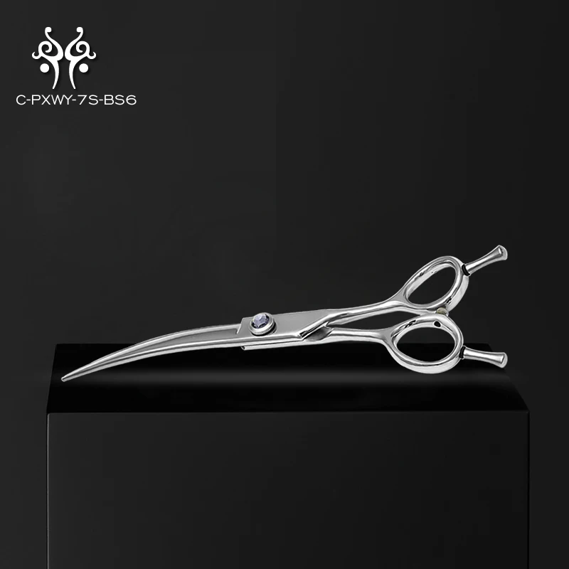 
Factory Supply Japanese Steel Professional 7.0 inches Asian style Dog Grooming Curved Scissors For cutting hair 