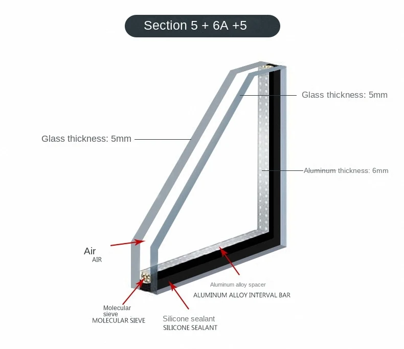Building Window Curtain Wall Double Glazing Insulated Glass Manufacturer Triple Insulating Glazed Hollow Glass