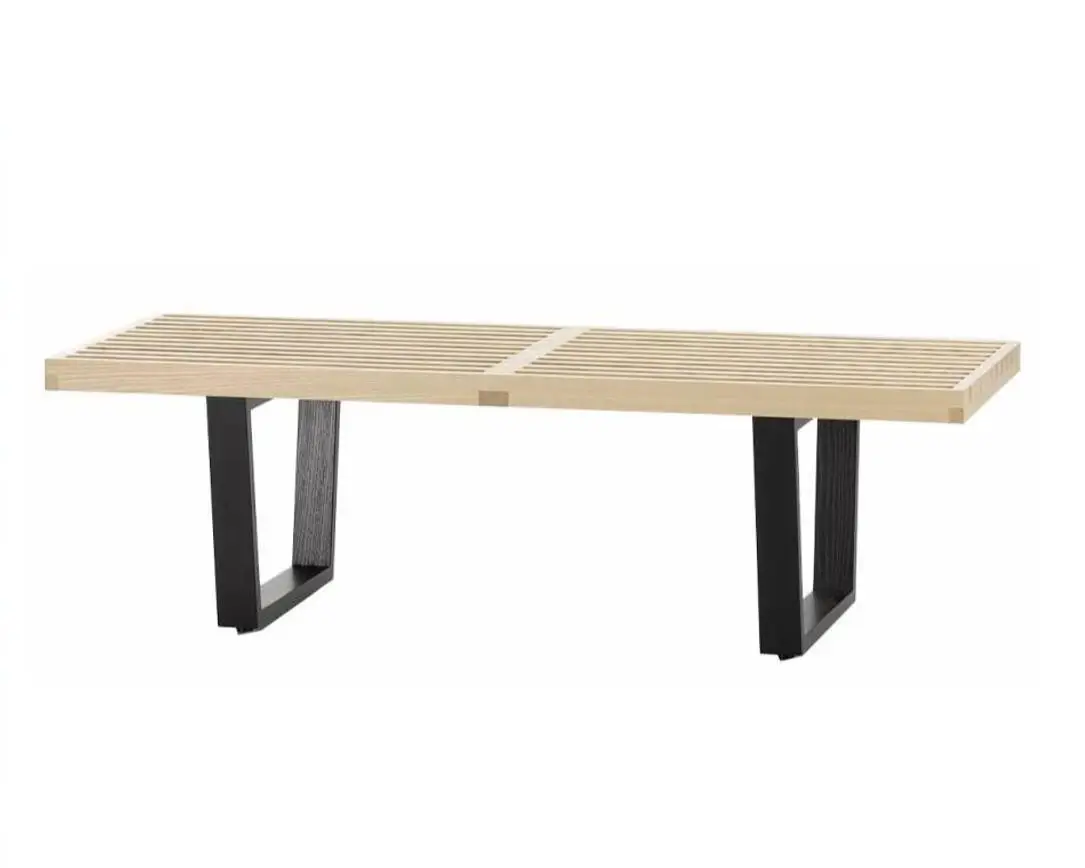 
Modern Living Room Ash Wood Slats Teak Wood Bathroom Bench Metal Cast Iron Solid Wooden Slats Shower Bench 