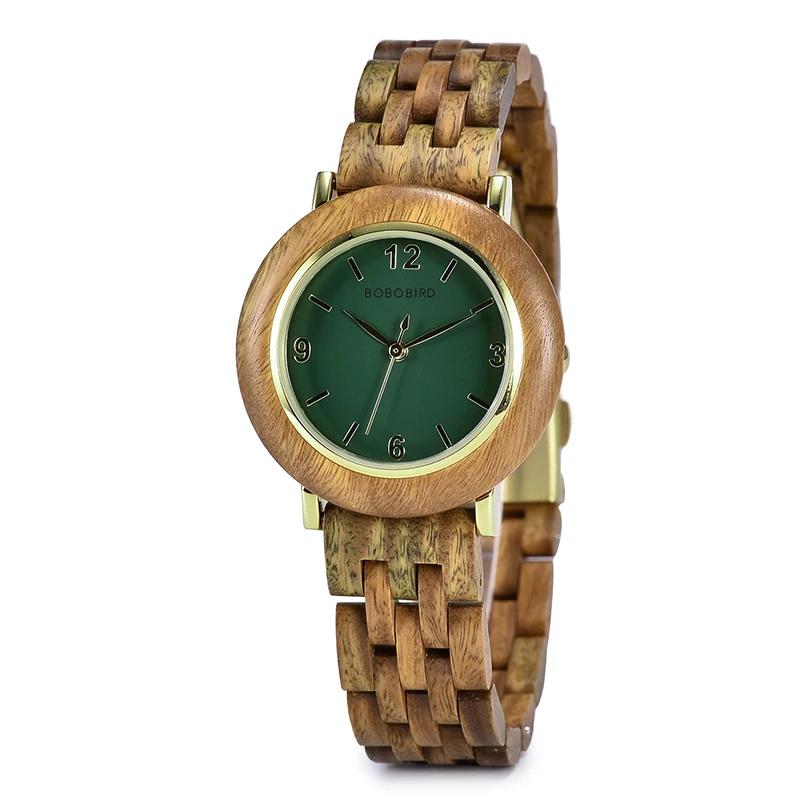 BOBO BIRD in Stock PU Leather Strap Wood Luxury Quartz Wrist Watches for Women
