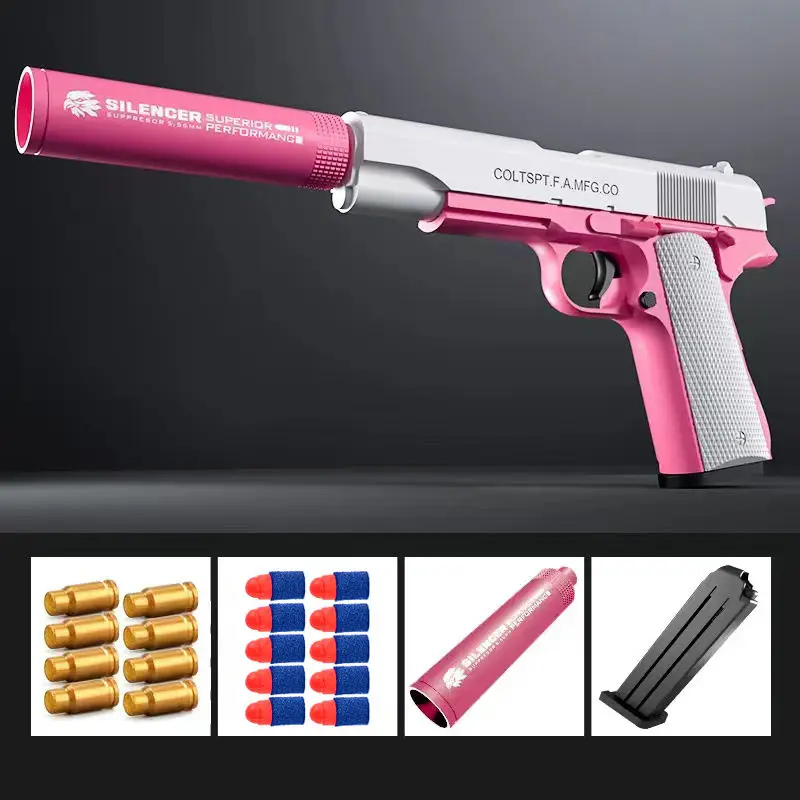 Popular 1911 Shell Ejecting Soft Bullet Toy Gun For Kids Safety Air soft Toys Foam Darts Blasters Small Pistol Model Toys