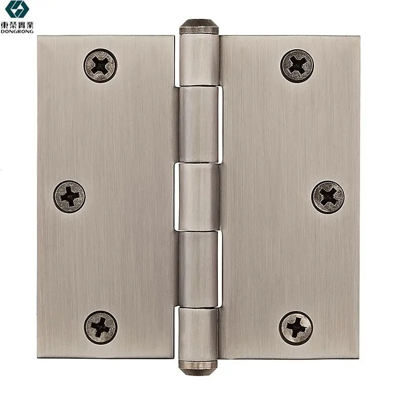 25 лет OEM 3,5 дюйма x 3,5 дюйма цельные латунные квадратные Угловые плоские подшипники врезные дверные петли