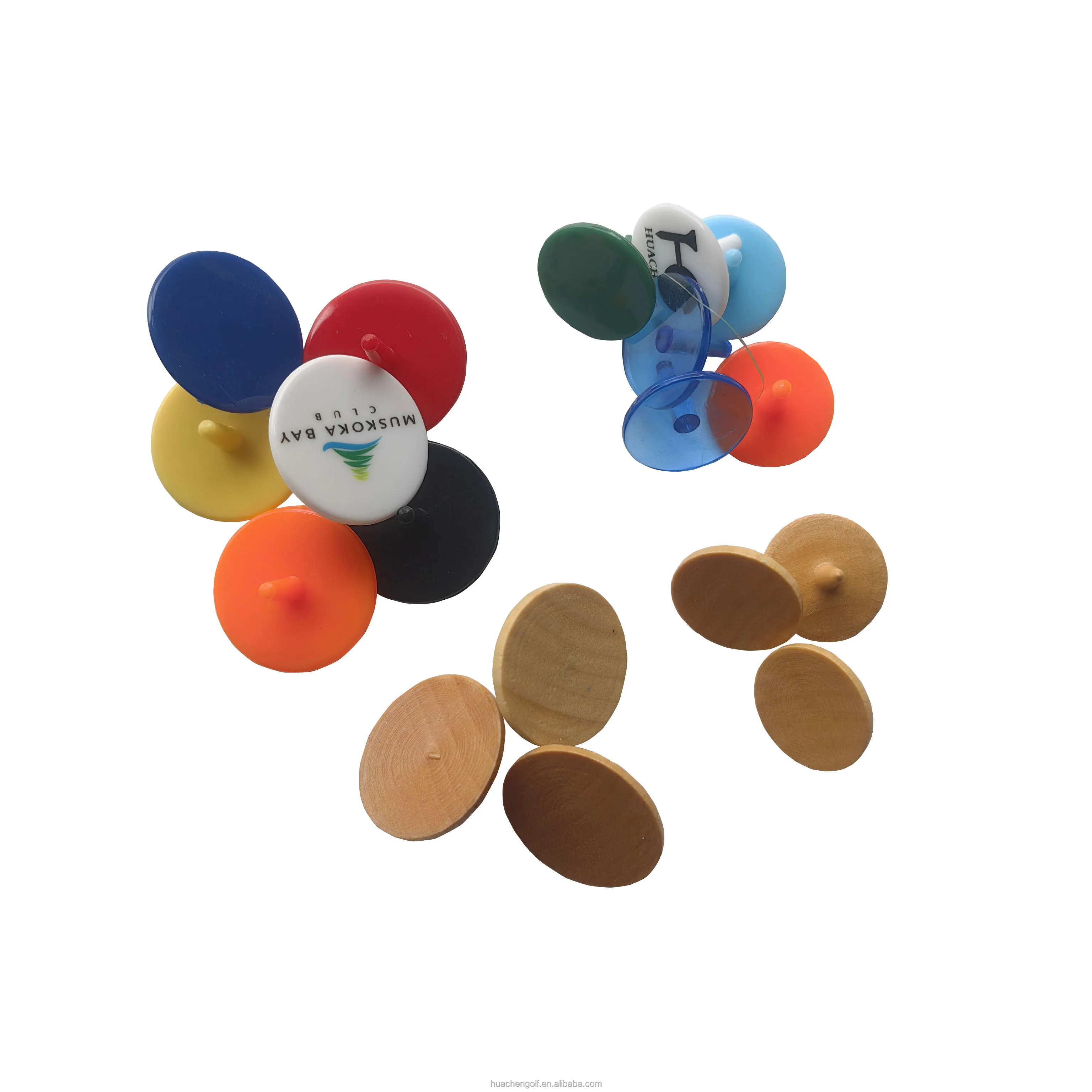 Hot Sales Nice Quality Durable 19mm 25mm round ABS Plastic Ball Markers with Custom Logo Printing for Golf and Golf Tees