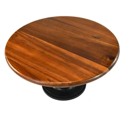 Cake Pedestal Stand Acacia Wood 13 inch with 2 Icing Spatulas Wedding and Birthday for Use at Parties Weddings Restaurants