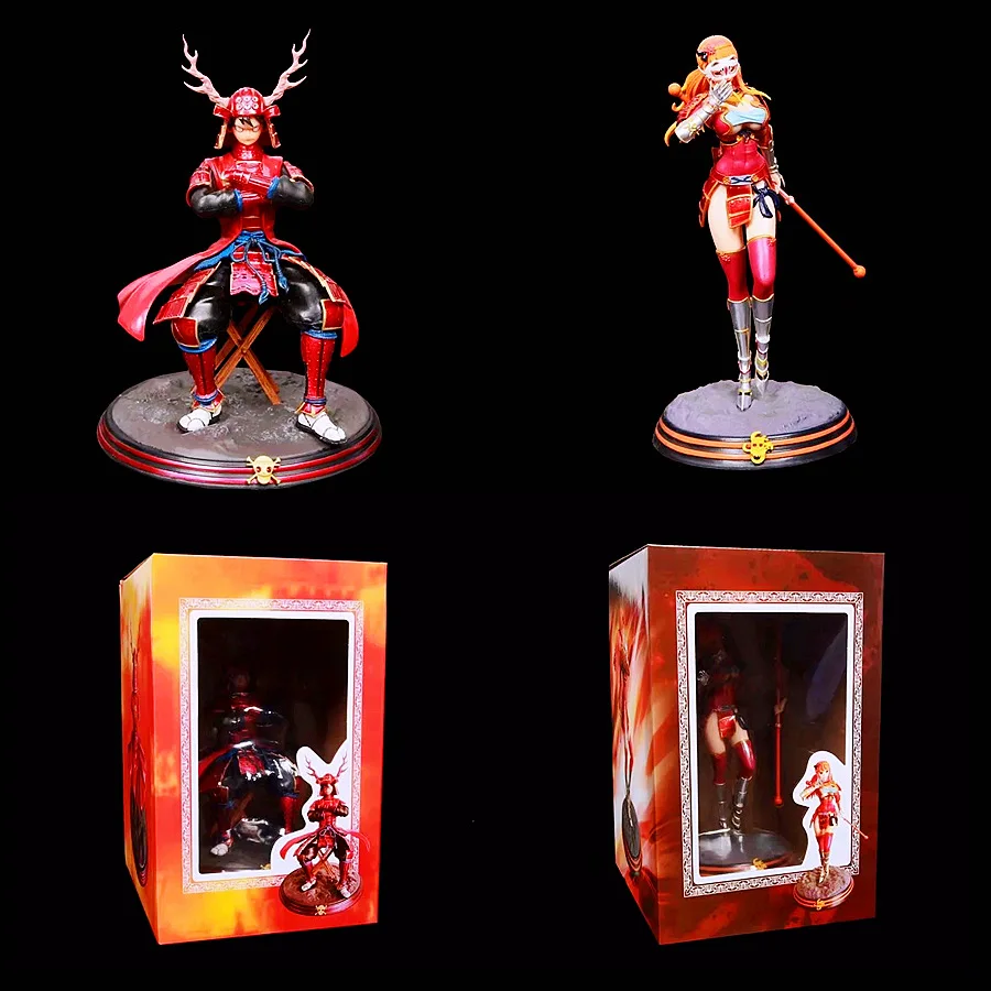 New hot selling anime doll GK 23cm One-Piece Samurai armor suit armor Luffy Nami movable figure hand toy