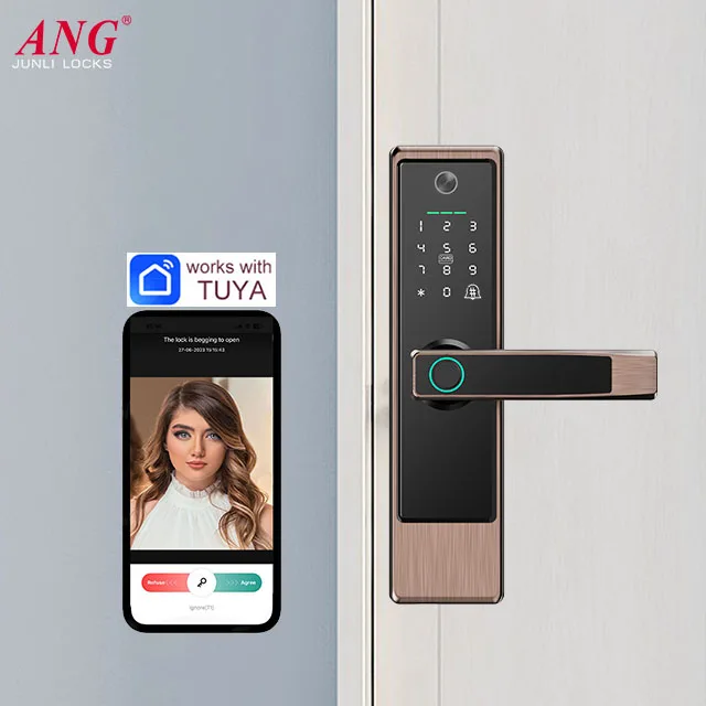 Fechadura Com Digital Door Bell Door Lock With Camera Smart Tuya Electronic Lock