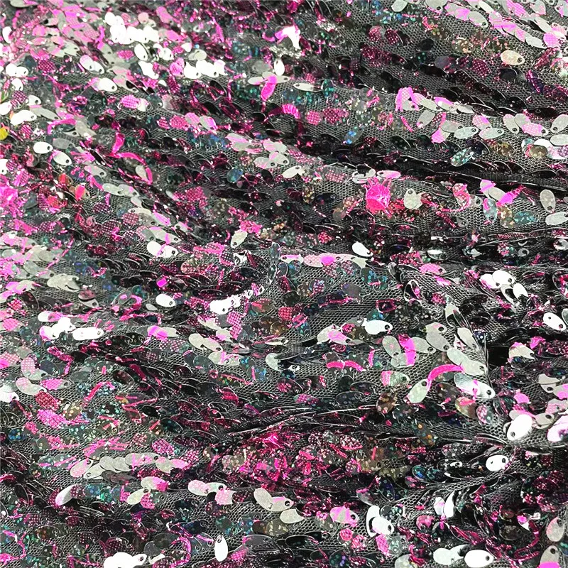 Special Encrypted Sequins And Foil Printed Fabric Wedding Sequins Costume Dance wear Party Stage Fabric Hot Sale