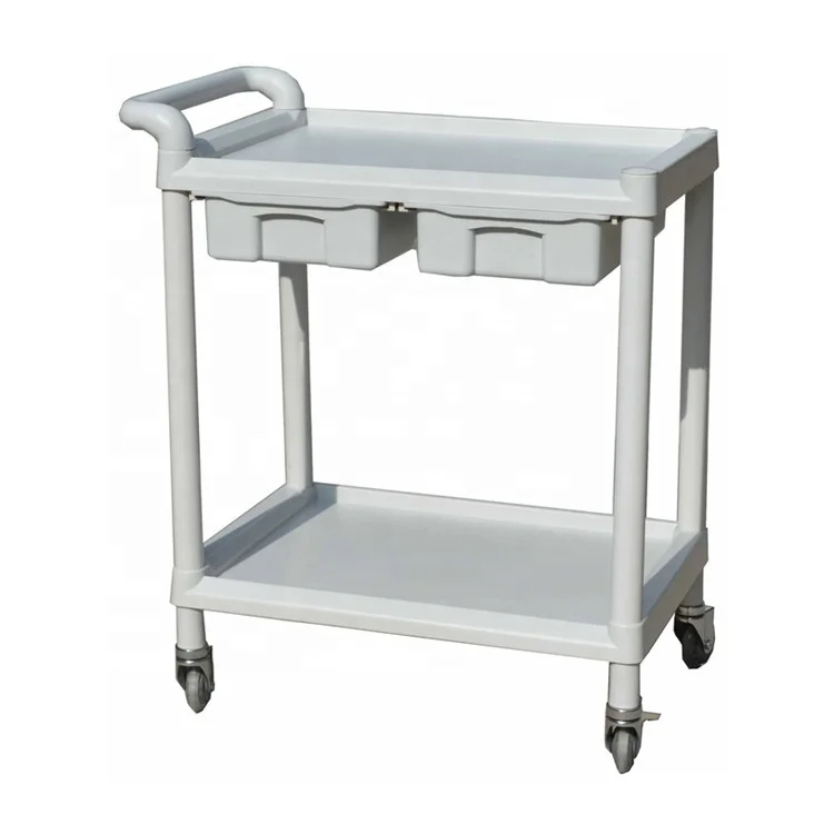 Factory Price ABS Material Emergency 4 Silent Wheels Hospital Medical  Patient Used Cleaning Utility Trolley