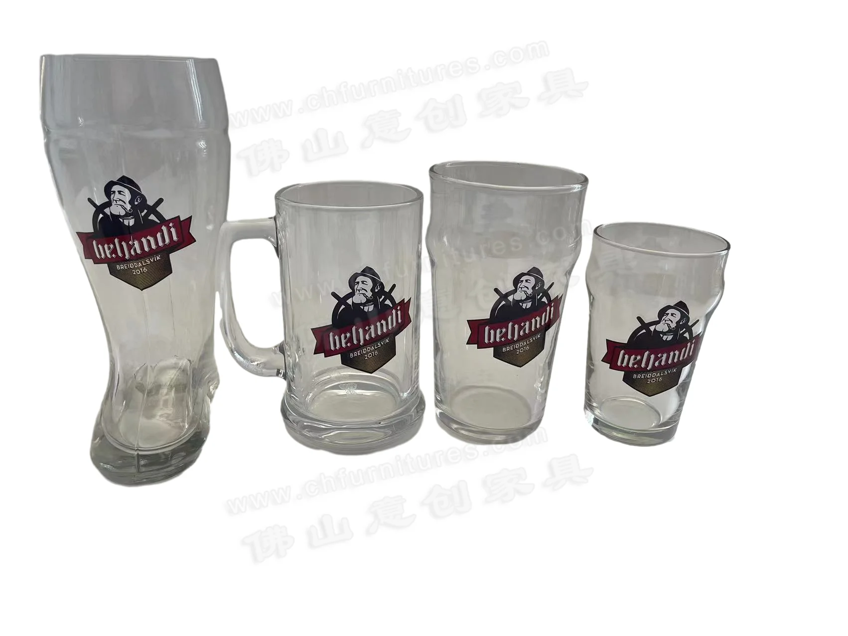 Modern Customized Pattern Transparent Small Size Beer Glasses for my brewery
