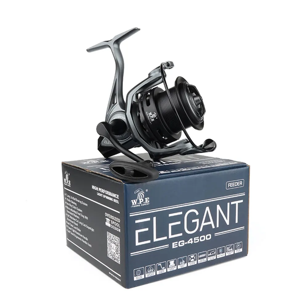 W.P.E New 7+1 BBs EG 4500/5500 4.6:1 High Speed Metal Feeder Spool Spinning Reel Carp Spining Fishing reels