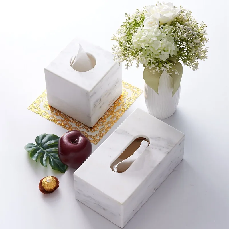 
Wholesale Eco-friendly European Style Luxury Marble Facial Tissue Box For Hotel Home Office 