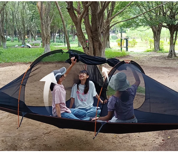 Camping Family Big Triangle Hammock Outdoor Hammock Rain Fly Tarp Mosquito Net Hammock Tent House Luxury