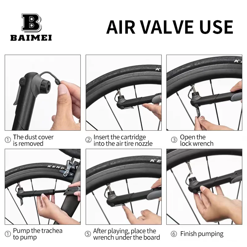 BM Bicycle Pump for Mini Portable Bicycle Air Pump Tire Inflator Electric Scooter Pump