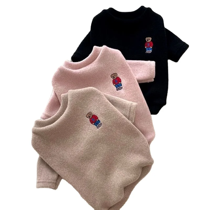 Autumn and Winter new pet sweater cute bear embroidery pet clothes Small and medium-sized dog and cat warm sweater