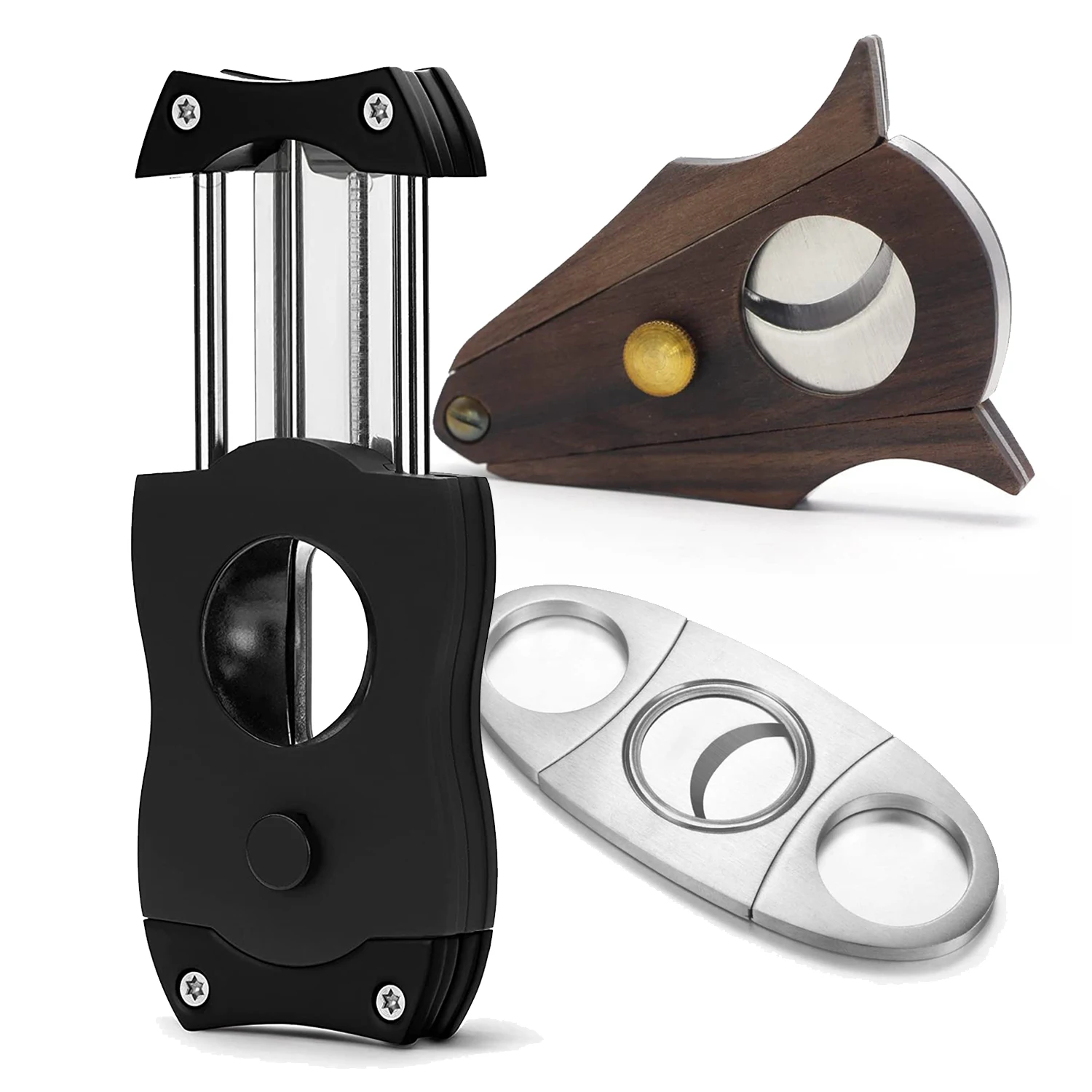 Cutters Logo Water Drop Big 70 Gage Woden Plastic Cigar Cutter Set Luxury Cigar Cutter Stainless Steel