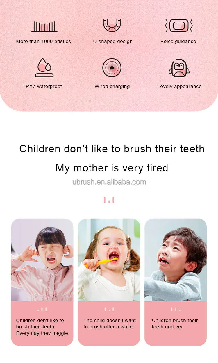 Protect children's teeth wireless childrens ushaped electric toothbrush luxury usb Rechargeable u shaped children’s toothbrush.jpg