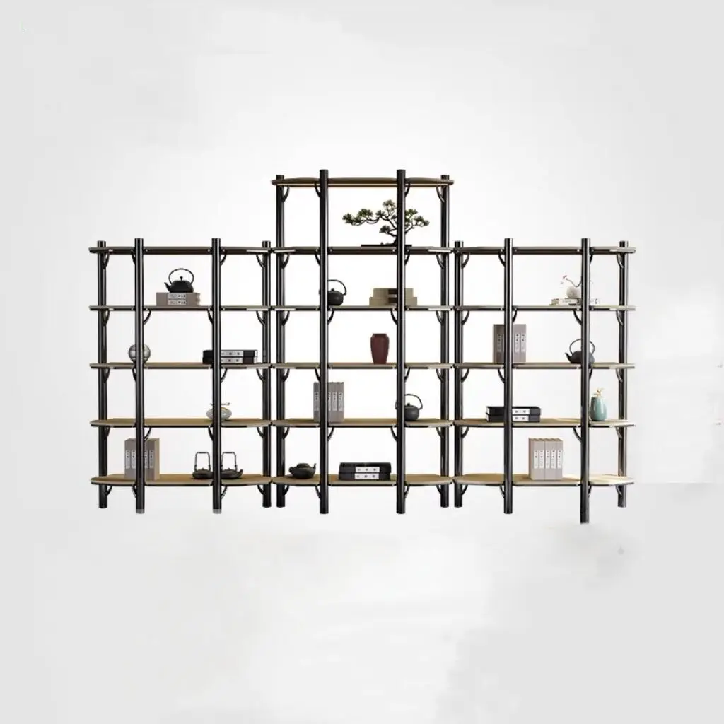 Modern minimalist creative office multi-layer floor storage decorative shelves Luxury designer bookshelves