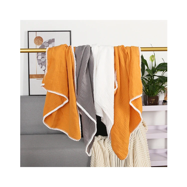Wholesale Sets French Linen Baby Muslin Blanket 4 Layers
