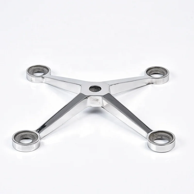 Building Glass Walls Fittings 304 Stainless Steel 180 Degree Glass Spider Accessories for Building Curtain Glass Wall