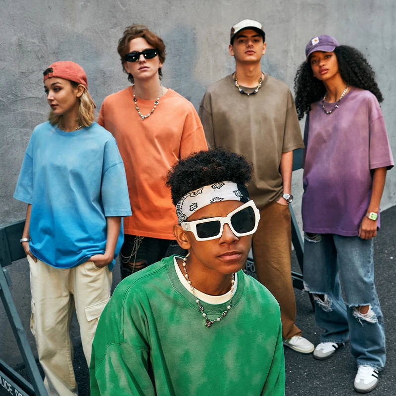 INFLATION 250G Acid Washed Oversized heavyweight Tshirt High Quality T-shirt wholesale