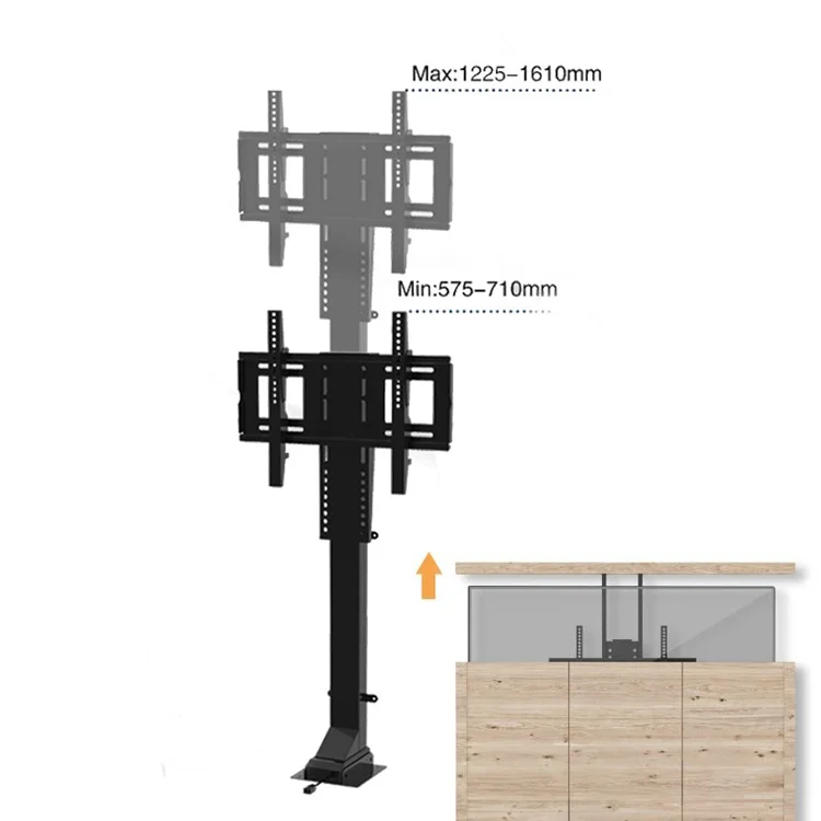 32 To 70 Inch Screens vertical Lift Television Stand With Remote Control Drop Down Tv Lift Compact Tv Mount Bracket