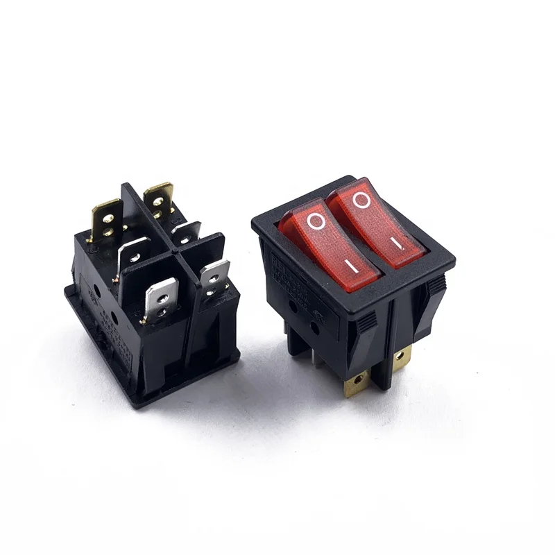 JEC JS-628FLL-0-RRB-3 16A 125V/8A 250V 6 pin mini rocker square boat shape rocker switch
