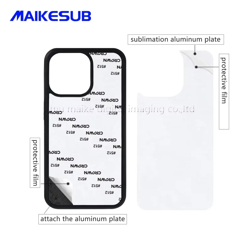 Sublimation phone case blank wholesale 2D TPU aluminum plate cell phone Case for sublimation custom printing for iphone