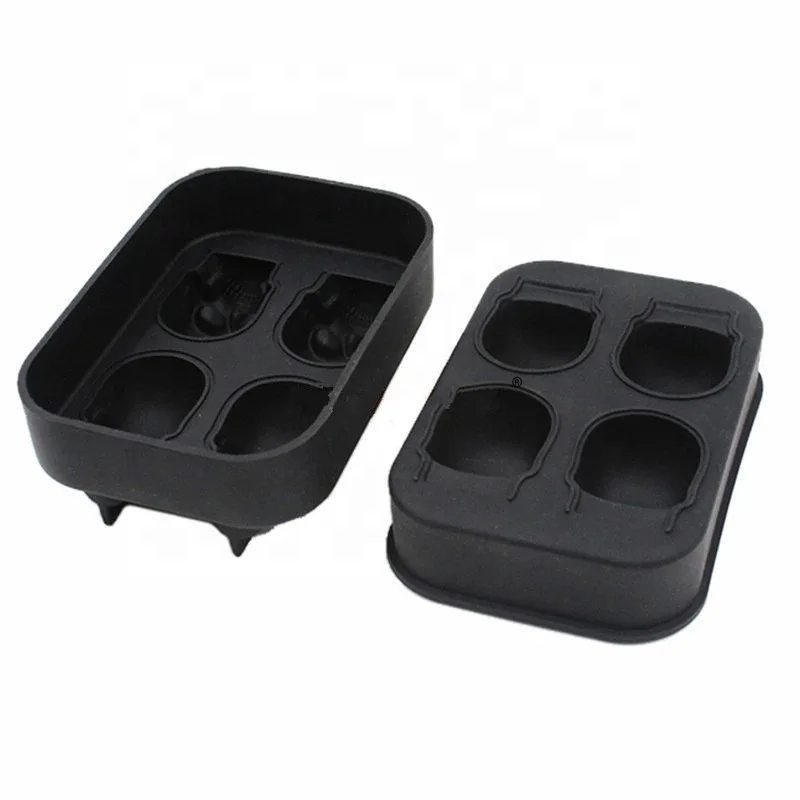 Shaped 3D Skull Ice Cube Mold Tray Stackable Silicone Round Ice Maker for Whiskey Drinkers Home Bars and Holiday Gifts