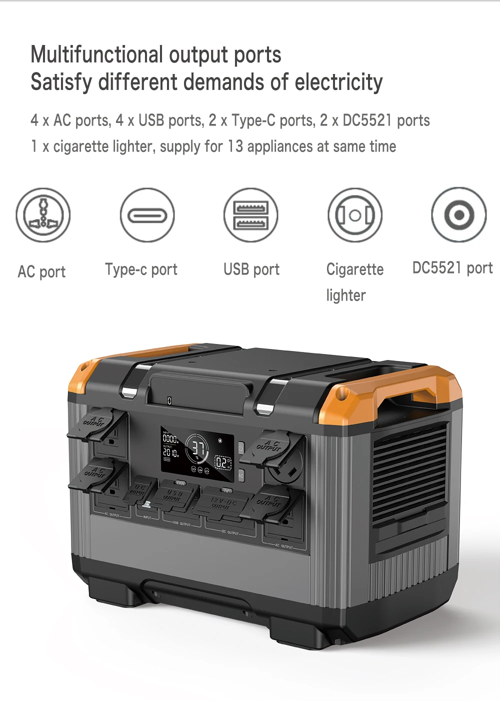 2400W Emergency Power Supply Back-Up Source battery 2016Wh pure sine wave portable power station Outdoor Power Supply