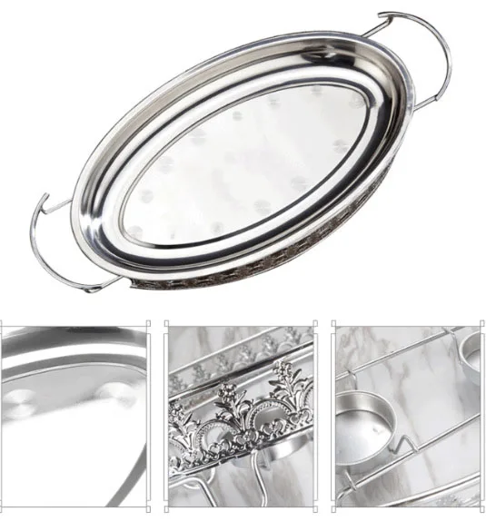 Hedan Factory Stainless Steel Grilled Fish Pan BBQ Grill Fish Alcohol Fish Stove