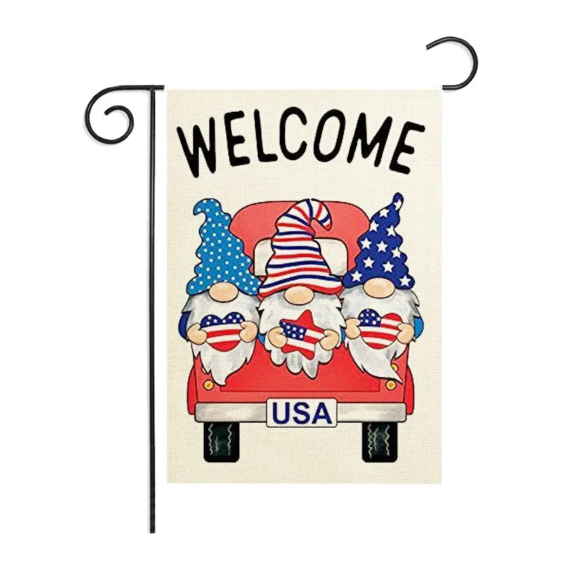 High Quality Sublimation Printing 30x45cm Double Sided Yard Lawn Flag 12x18 Inch Blue Line Blank Garden Flag With Pole Holder