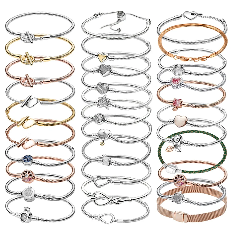 Schmuck Bijoux Femme Oem Gumus Bileklik Brazalete Plata 925 Silver Bracelet fashion Jewelry Bracelets & Bangles Set