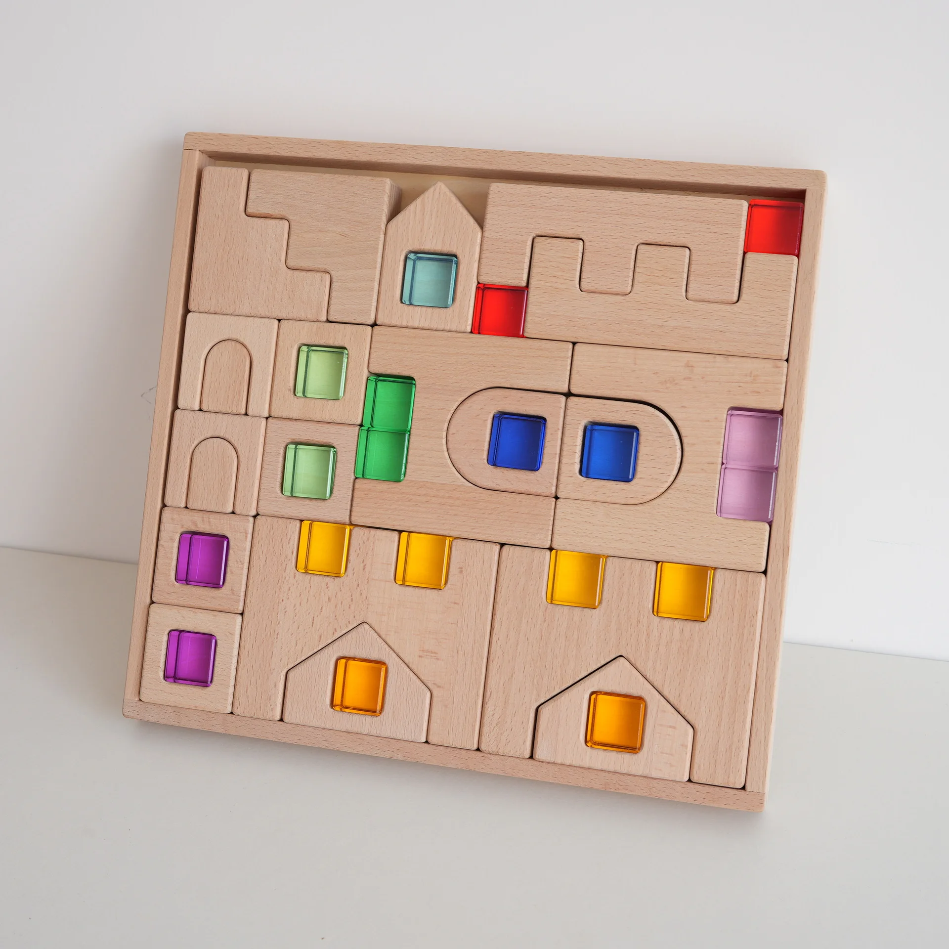 Creative Castle Building Blocks with Lucent Cubes - Unleash the Imagination Montessori  Arabian Castle Wooden Blocks