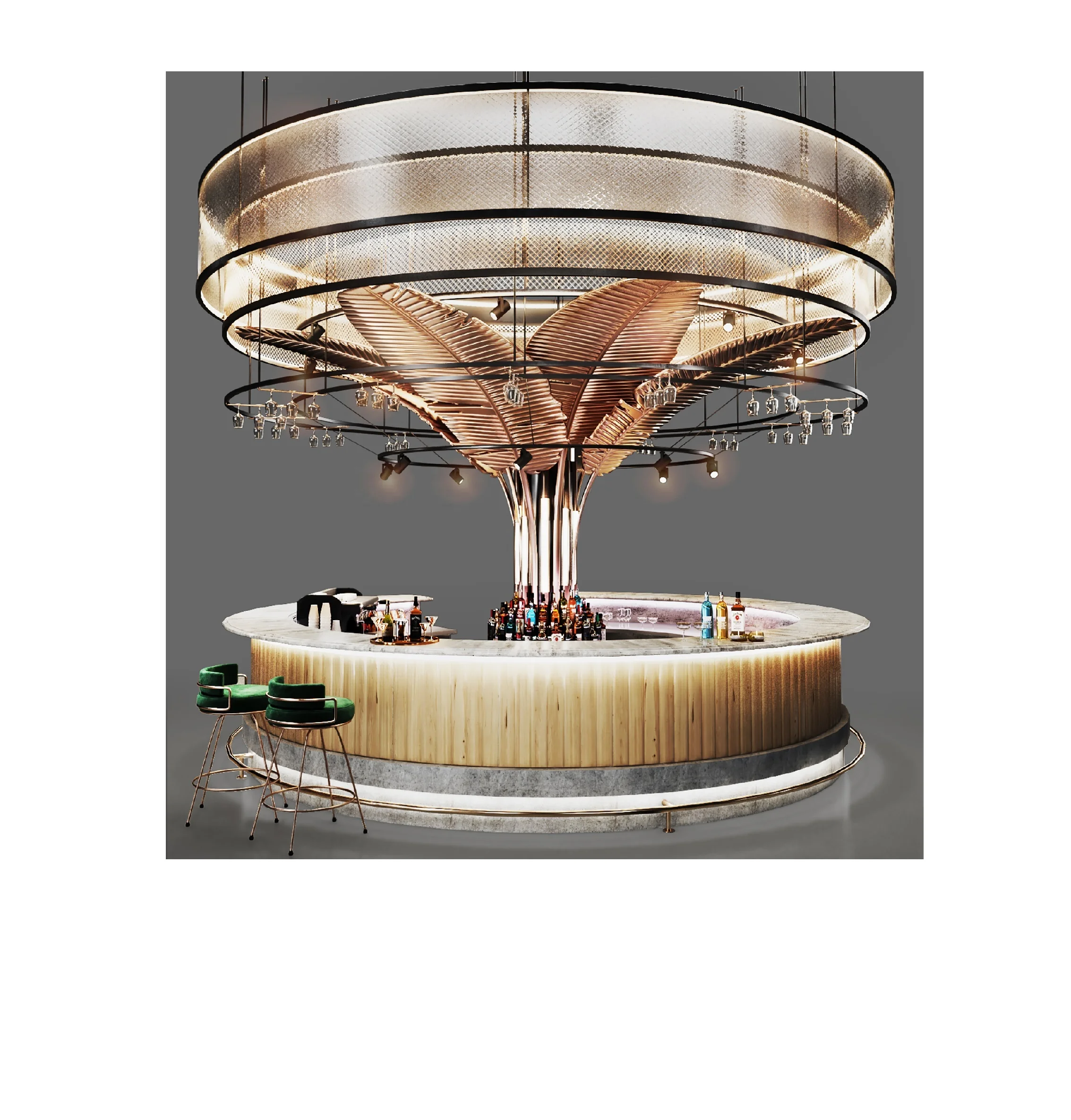 Commercial Cocktail Bar Station Round Bar Counter Design Bar Equipment Supplies