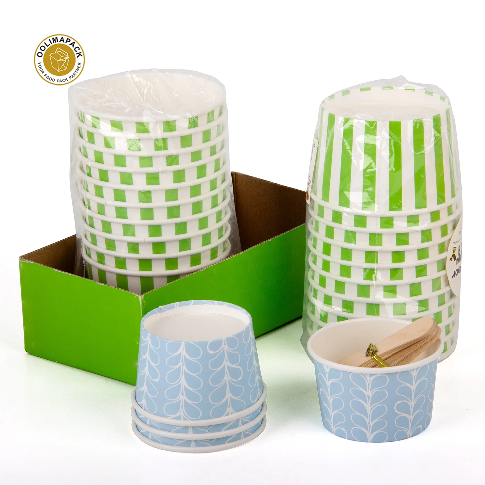 Free Sample Custom Recycled Ice Cream Paper Cone Sleeve