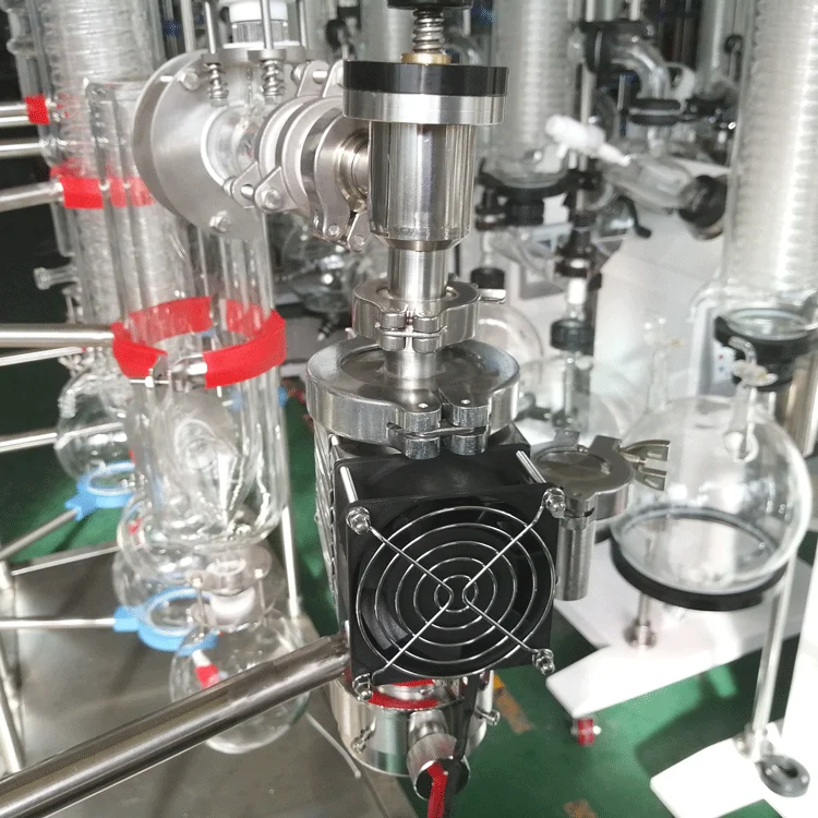 Spinning band distillation wiped film molecular evaporator machine for CBD distillation