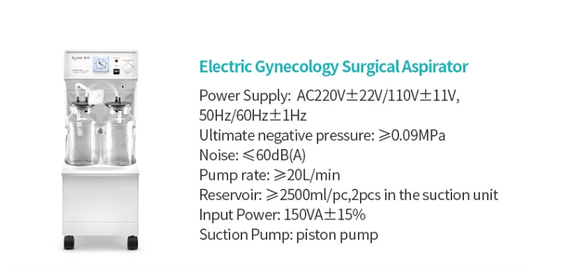 Medical Portable High Vacuum High Flow Double bottle Suction Pump Price Suction Machine