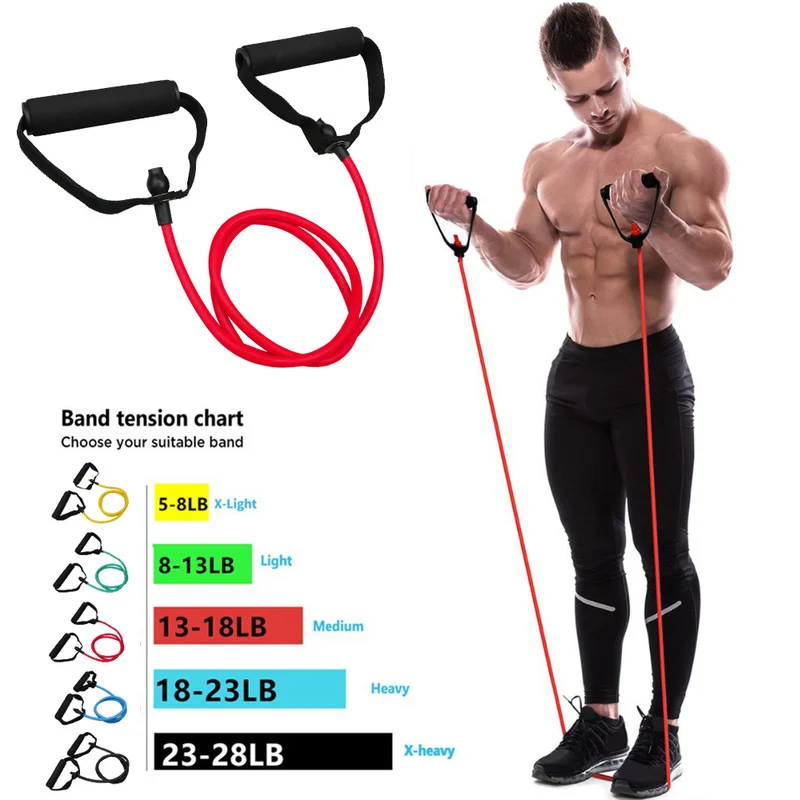 Manufacture Bodybuilding Elastic Pull Rope Strength Training 11 Pieces Latex Exercise Fitness   Set For Pilates,