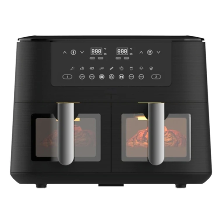 New arrival two dual basket large capacity oil free oven Digital Multi-functional Non stick Dual Basket Double Air Fryer