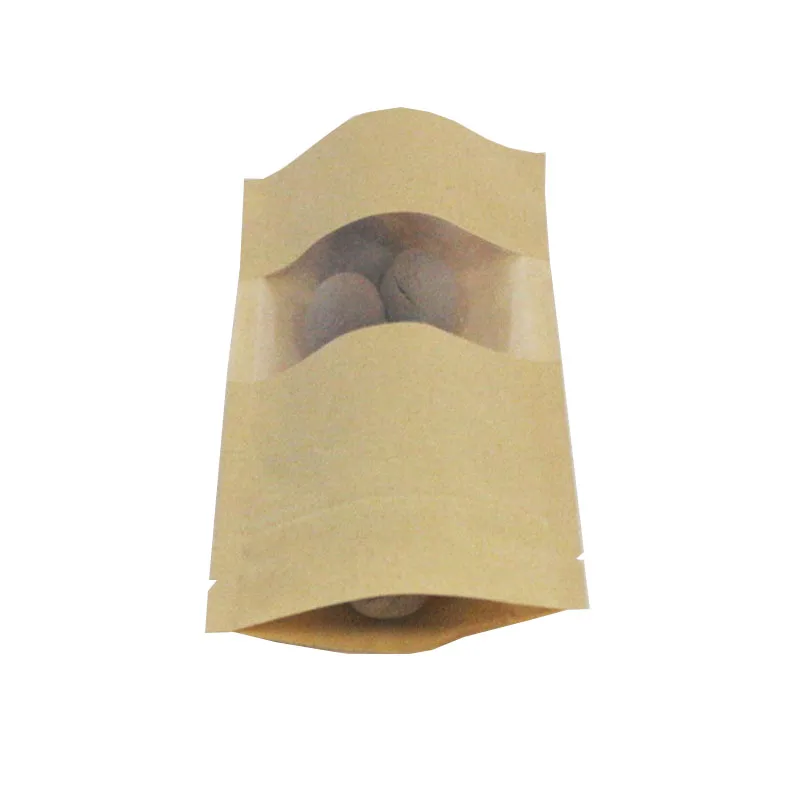 
10x15cm Cookie packaging paper bags with plastic window 
