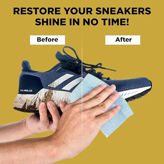 All-Purpose Premium Wet Sneaker Wipes 30pcs per Pack Disposable Portable Wipes for Shoes Scented with Soft Fragrance Cleansing