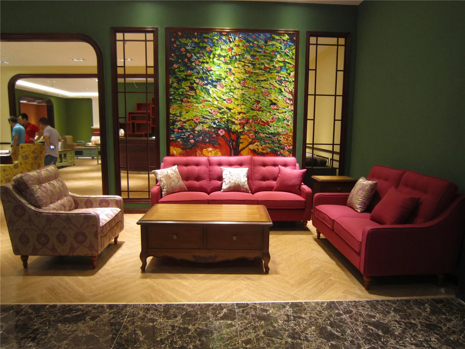 Moroccan Vintage Wooden Sofa Set for Living Room Single Sectional Removable Leather Cover Bed Design Lie-In Features Hall SOFA