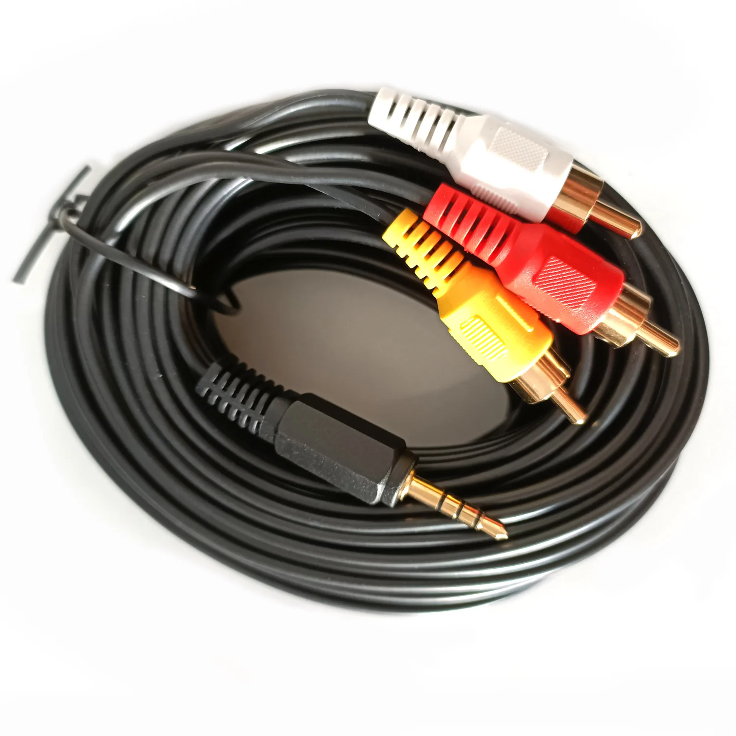 3m 5m 10m 4 Pole 3.5 Stereo to RCA to RCA Composite Cable for STB DVD Player TV Box to LCD HDTV AV Cable