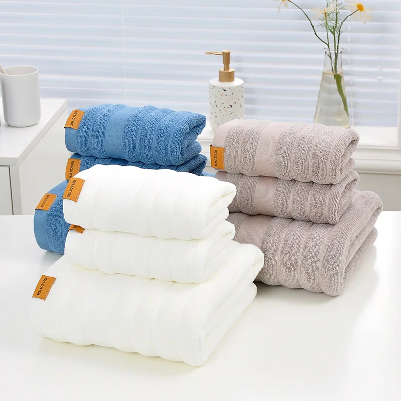 Hotel Embroidery logo towel set in gift box solid colors cotton bath towel