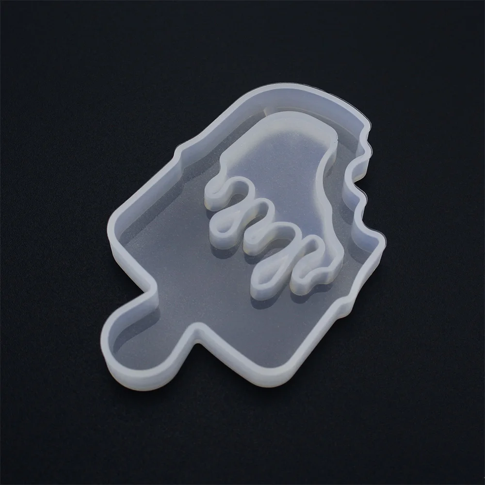 Kawaii Strawberry Shaker Silicone Molds Epoxy Resin Bear Star Popsicle Shaker Key Chain Charms Shiny Mold DIY Jewelry Craft Tool