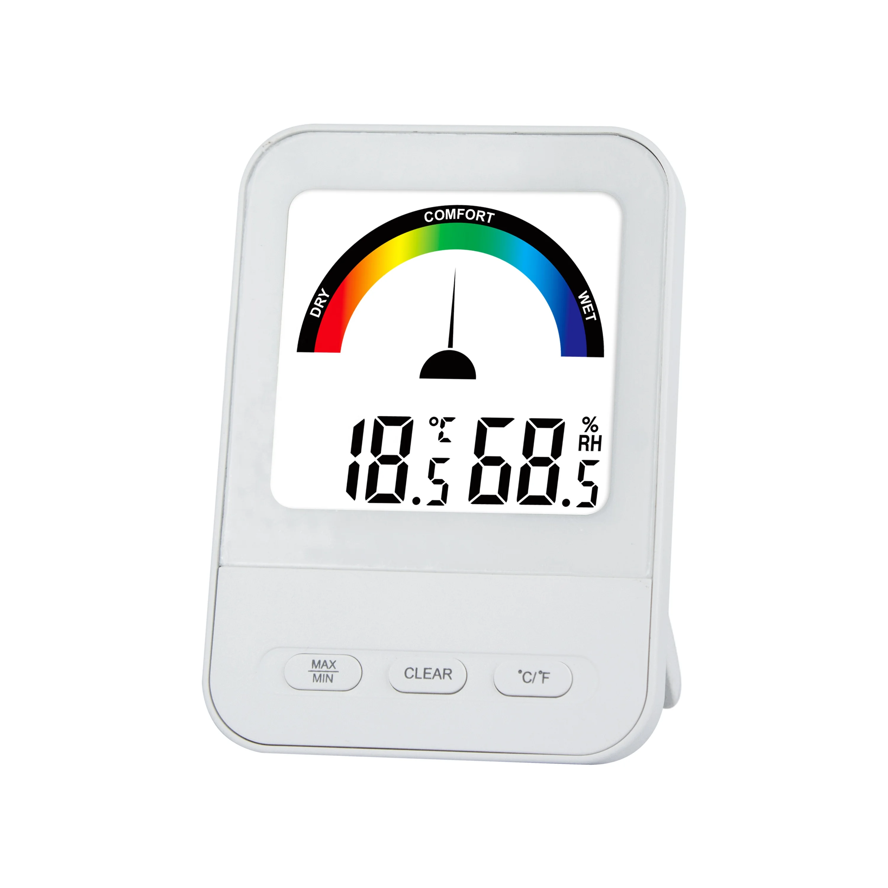 Home LCD display thermometer Hygrometer with alarm clock Large screen in  Color Display ET652T